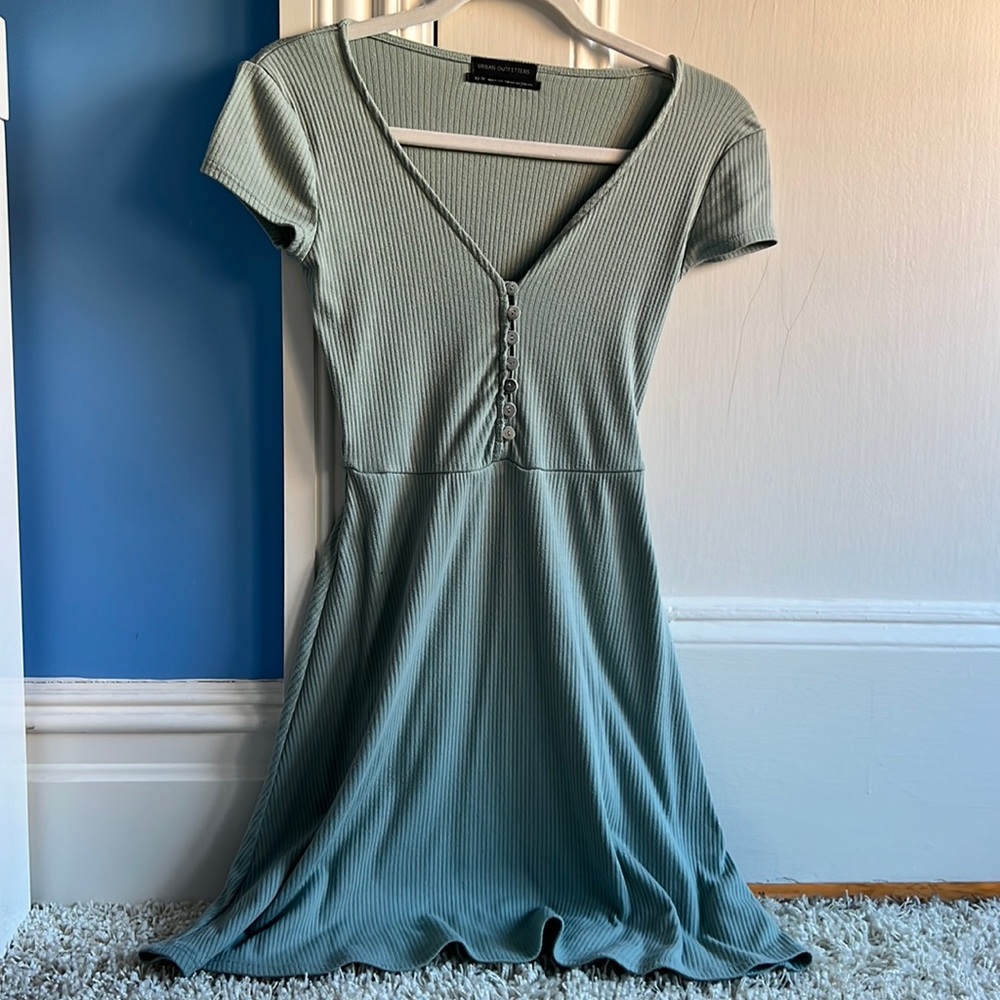 Pale Green Urban Outfitters Dress with Buttons, XS